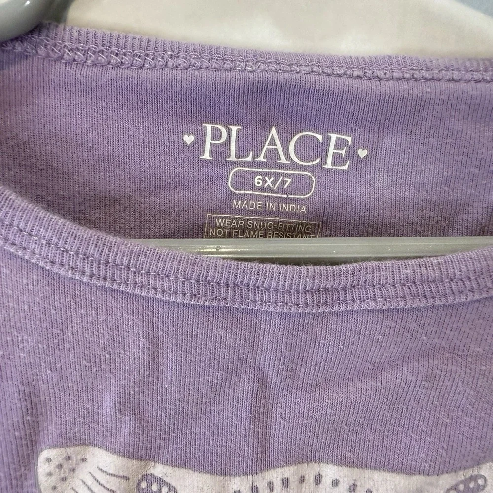 The Children's Place Girls Size 6/7 Purple Owl Long Sleeve Tee Back To School